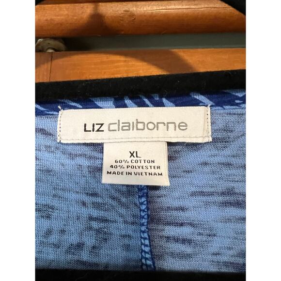 NWT Liz Claiborne Women's Drawstring Tee Blouse Short Sleeve Winter Blue Size XL - Picture 5 of 8